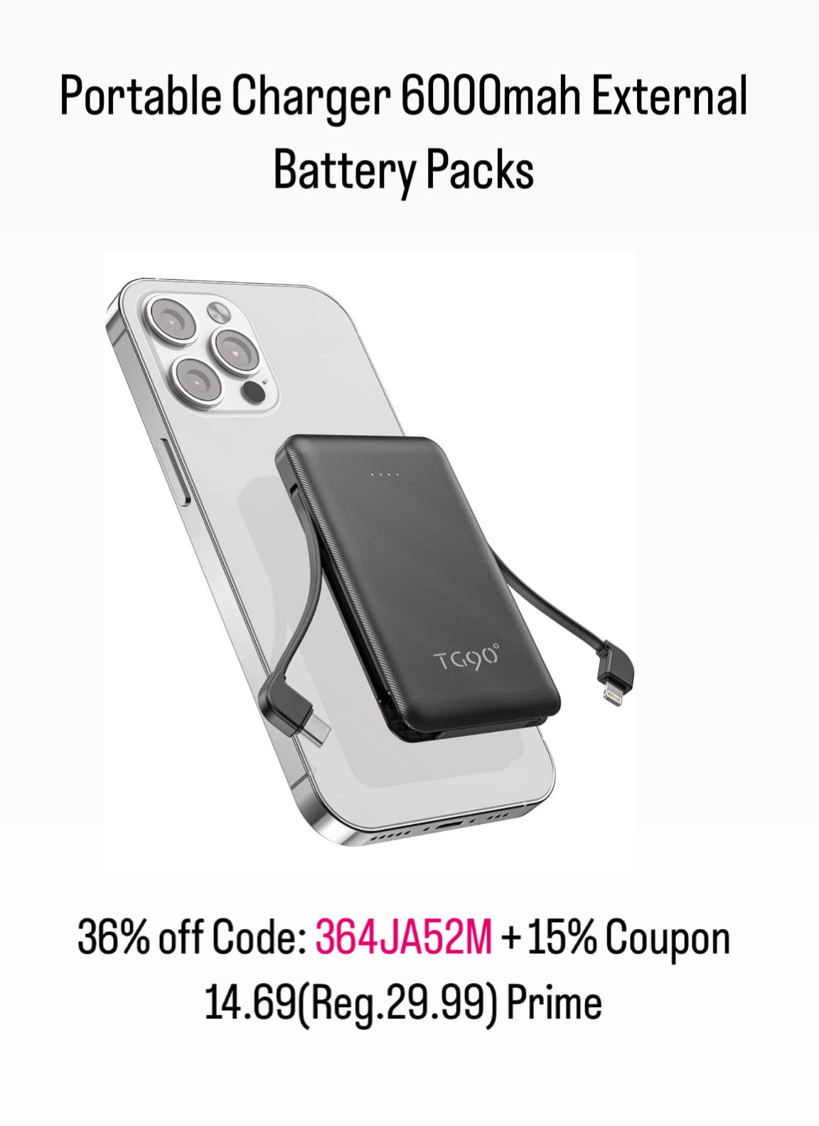 Amazon deals. Portable Charger 6000mah External Battery Packs, Ultra Slim Power Bank with Built-in Cables 

#LTKfamily #LTKunder50 #LTKsalealert