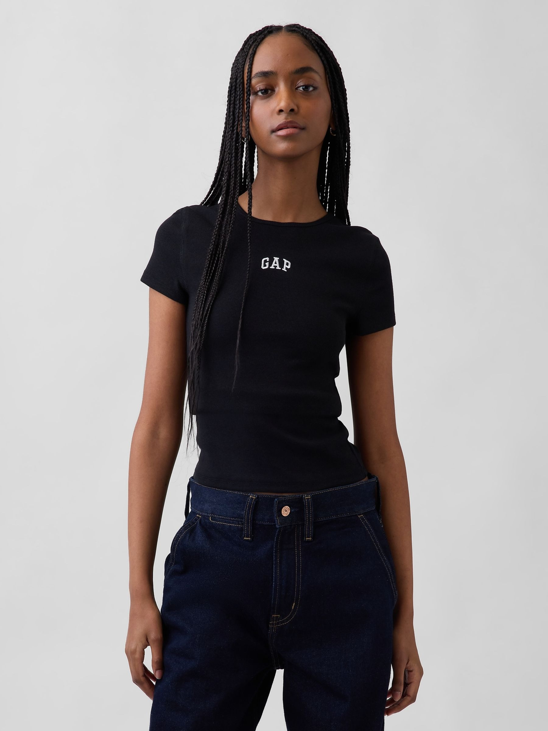 Black Modern Rib Logo T-Shirt | Gap | GAP UK