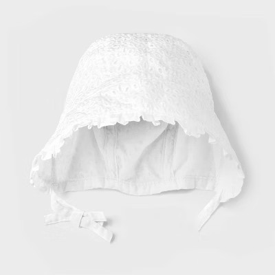 Baby Girls' Floral Bonnet - Cat & Jack™ White | Target