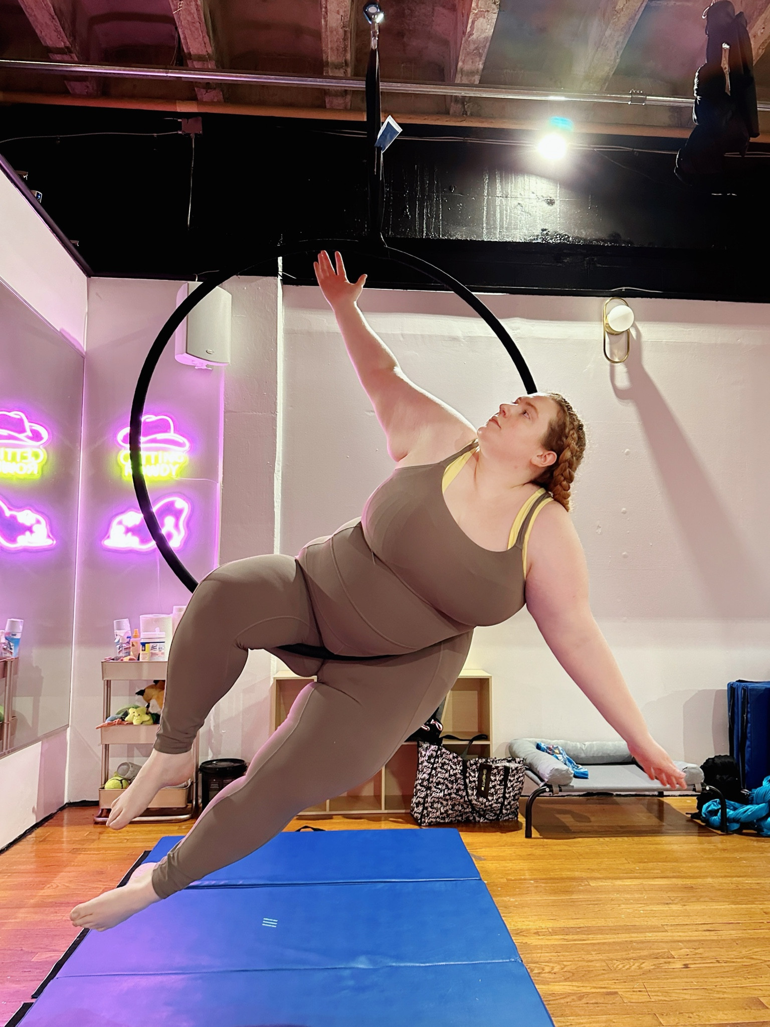 The ONLY thing I will wear to aerial and Pilates are bodysuits. No slipping and sliding. Keeps all the goodies in place! 

#LTKPlusSize #LTKActive #LTKFitness