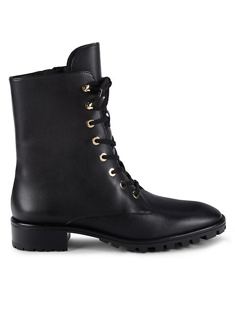 Stuart Weitzman Laine Leather Combat Boots on SALE | Saks OFF 5TH | Saks Fifth Avenue OFF 5TH