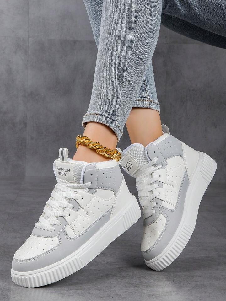 Plus Size Women's Color Matching Student Sports Sneakers Gaobang Outdoor Women's Shoes | SHEIN