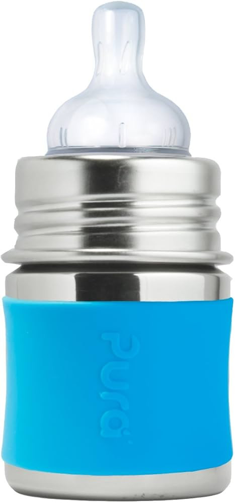 Pura Kiki 5oz/150ml Stainless Steel Anti-Colic Infant Bottle w/Silicone Natural Vent Nipple & Sle... | Amazon (US)