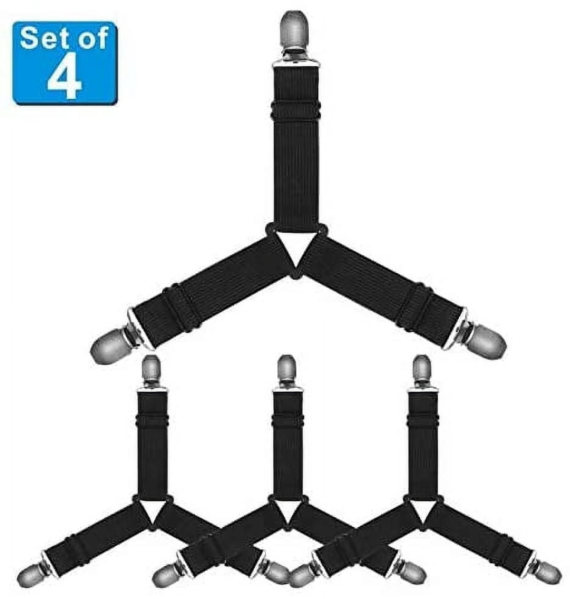 Adjustable Bed Sheet Holder Straps, Triangle Non-Slip Elastic Mattress Corner Clips with Heavy Du... | Walmart (US)