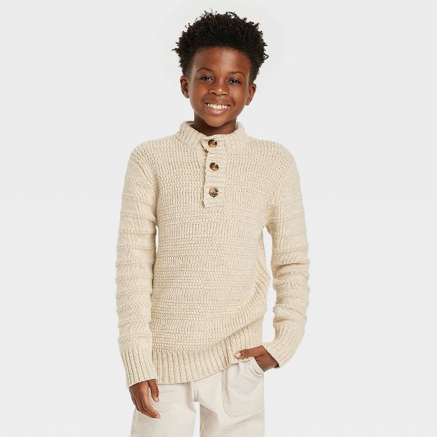 Boys' Textured Mock Neck Sweater - Cat & Jack™ | Target