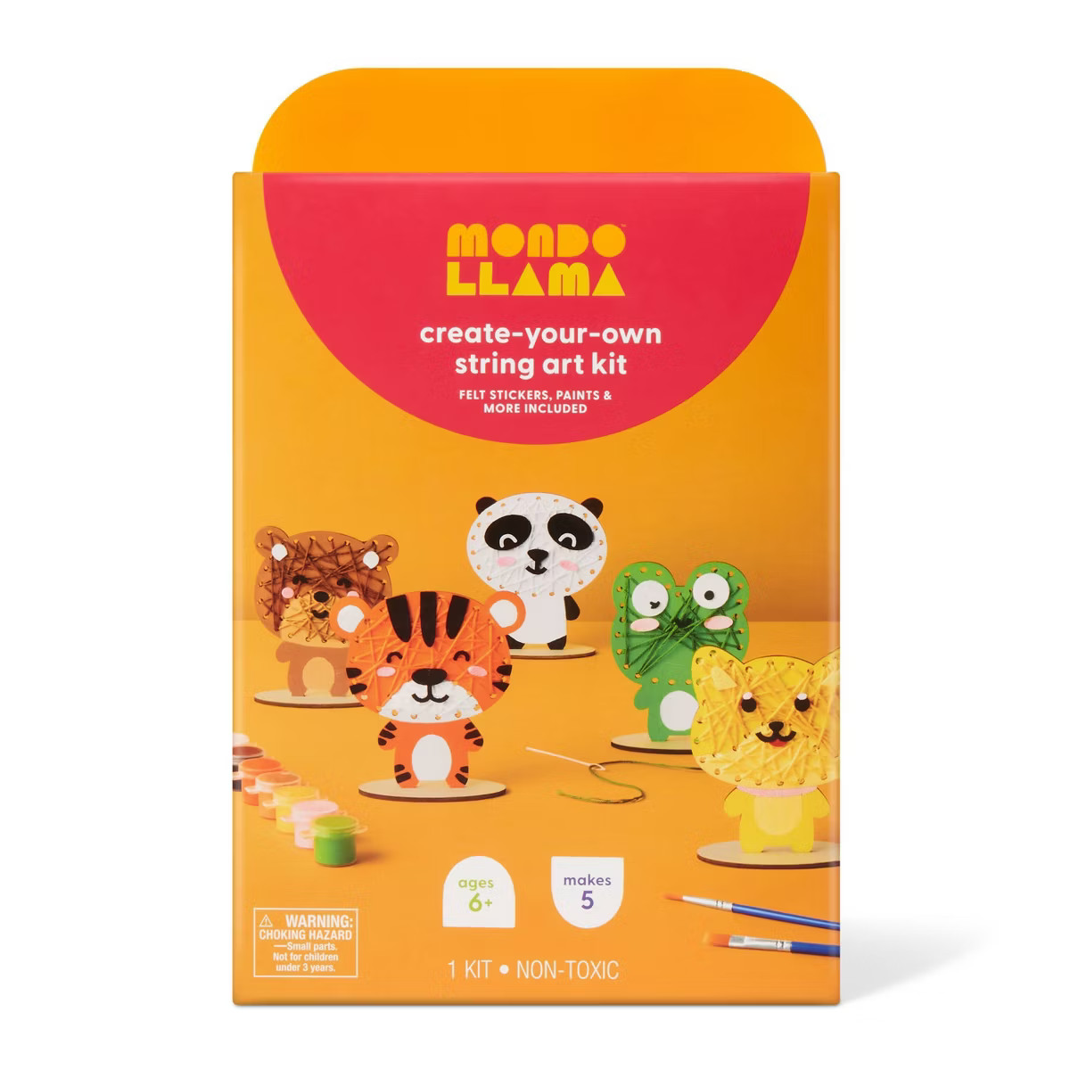 5ct Wooden Animals Painting and String Art Craft Kit - Mondo Llama™ | Target