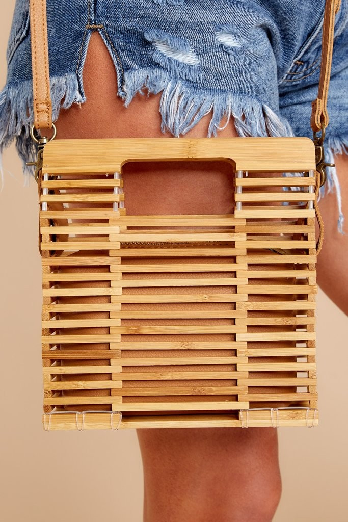 Getting It Together Small Japanese Bamboo Square Bag | Red Dress 