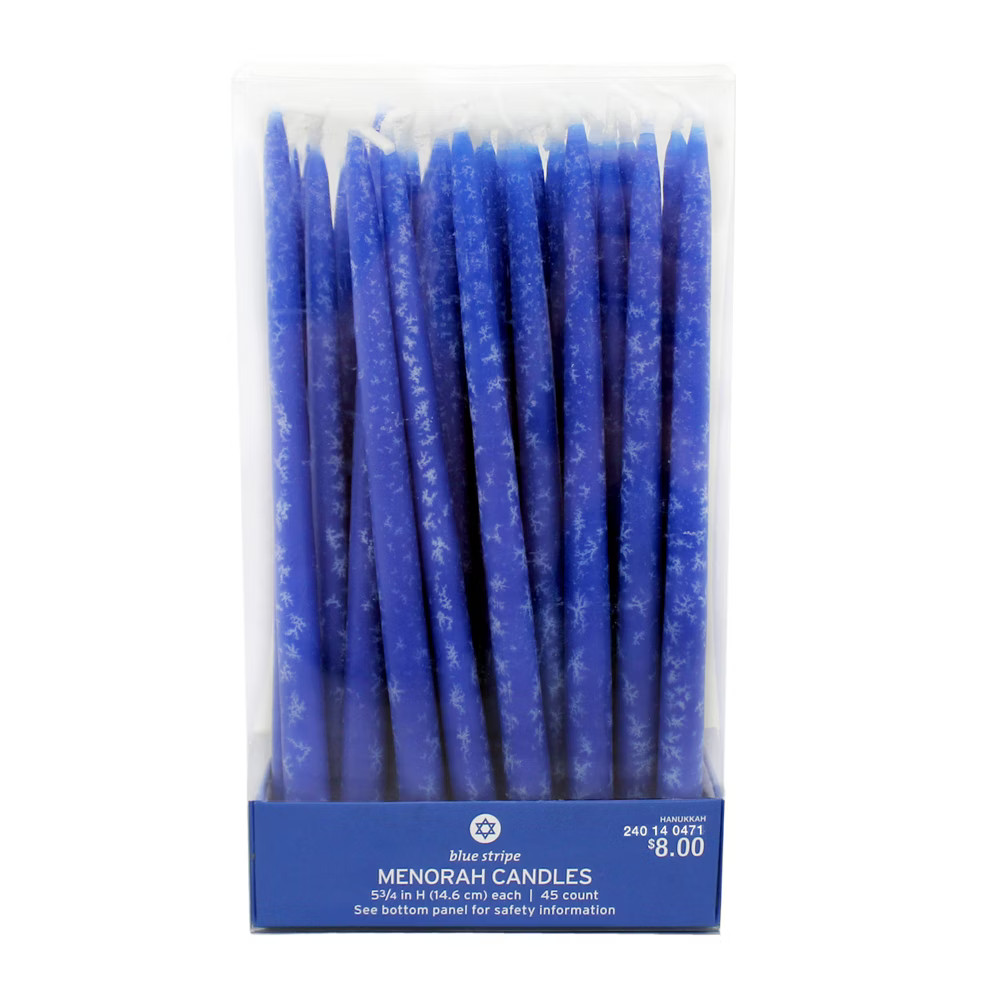45ct Hanukkah Satin Finish Menorah Candles Blue/White | Target