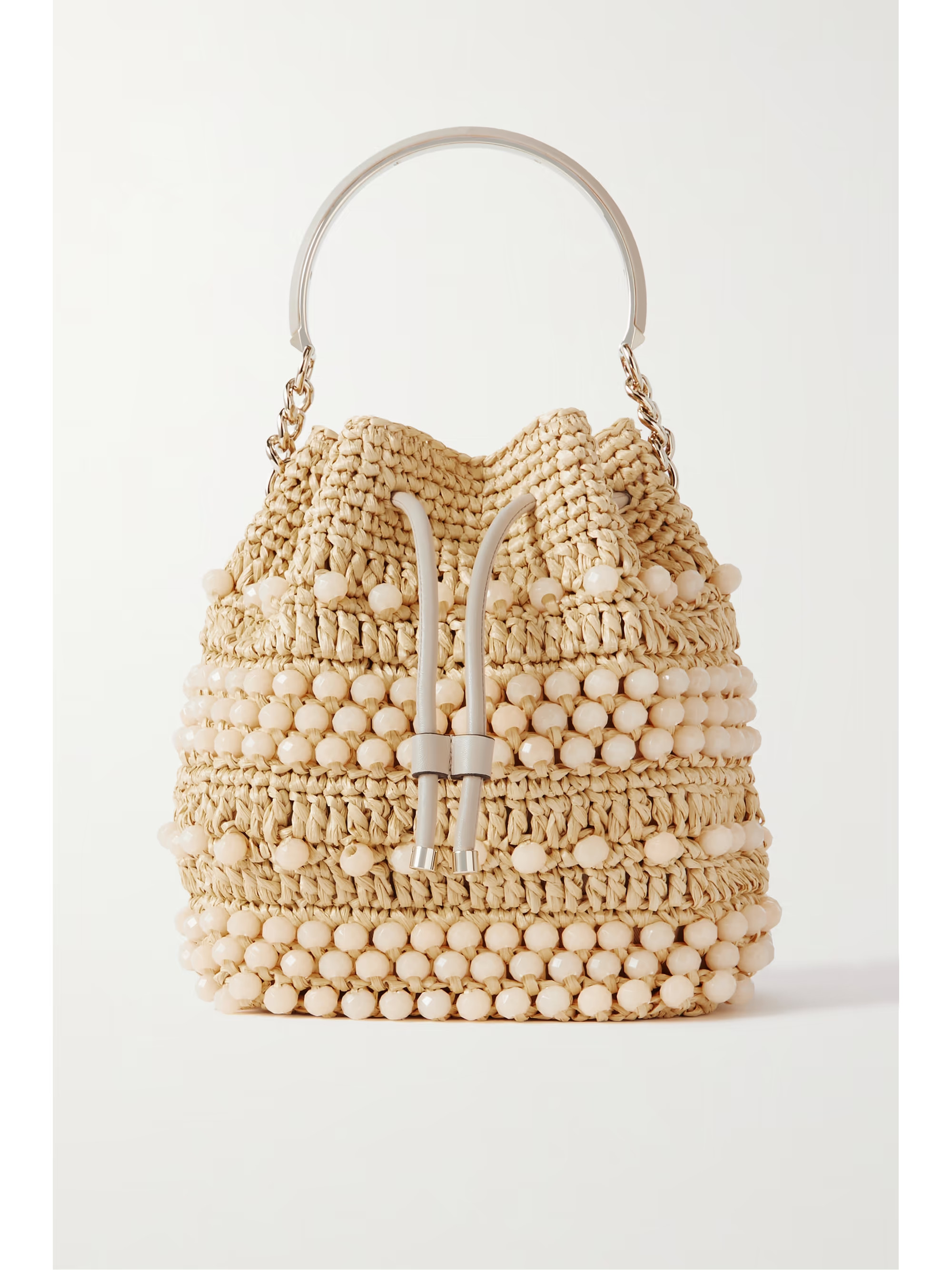 Bon Bon beaded woven raffia bucket bag | NET-A-PORTER (UK & EU)