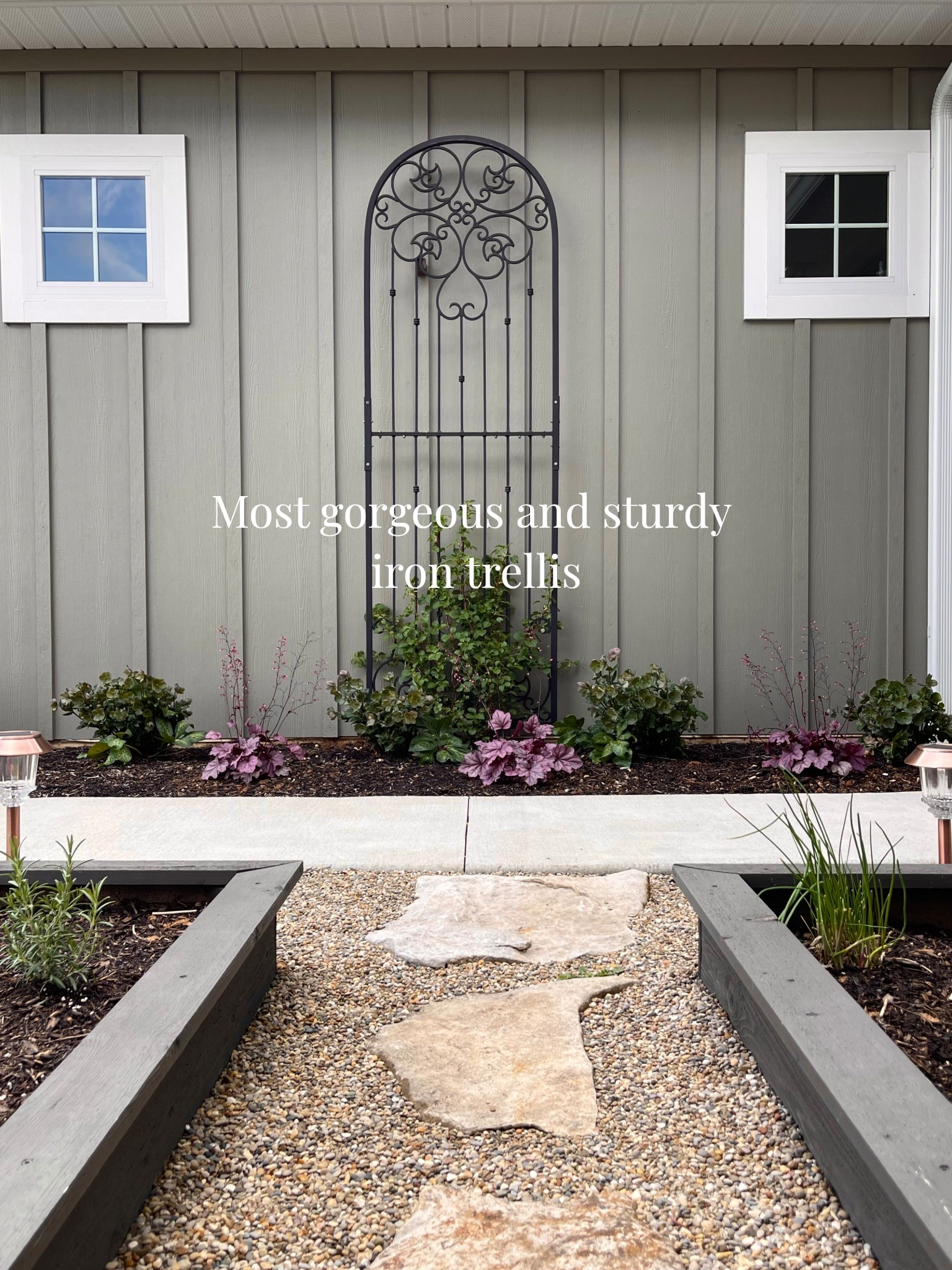 Add European charm and fill negative wall space with this stunning iron trellis.  The quality is amazing and strong enough to hold the heaviest of vines

#LTKdayinmylife #LTKHome #LTKSeasonal