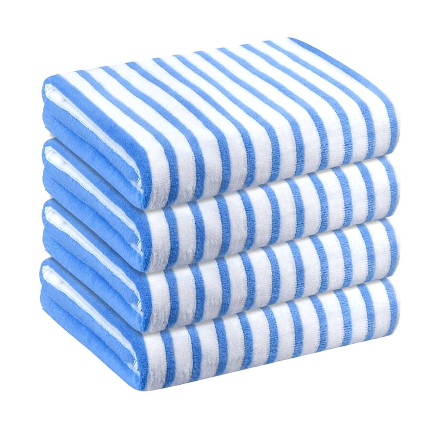 JML Beach Towels, Microfiber Bath Towel Set, Cabana Stripe, Absorbent, Quick Dry for Adult, Trave... | Amazon (US)
