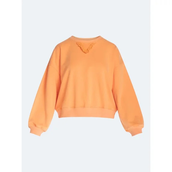 Scoop Women's Graphic Cropped Crewneck Sweatshirt, Sizes XS-XXL | Walmart (US)