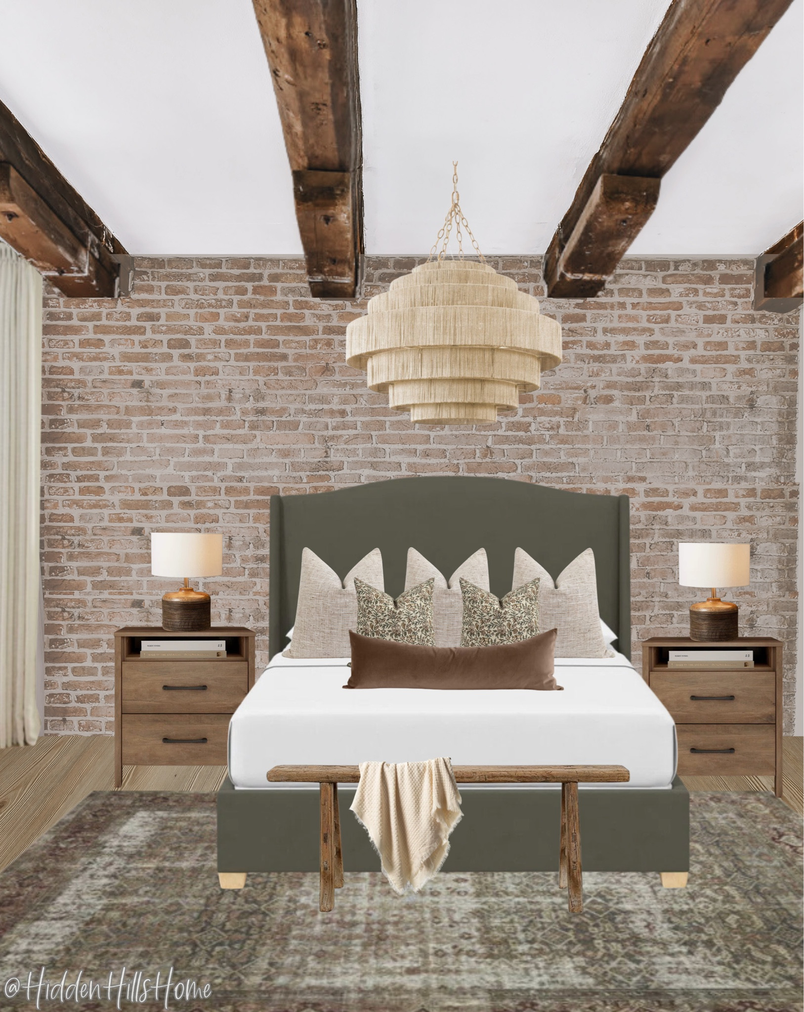 Bedroom, bedroom decor mood board, home decor, rustic bedroom decor ideas, green upholstered bed primary bedroom design #bedroom #homedecor

#LTKstyletip #LTKhome #LTKsalealert