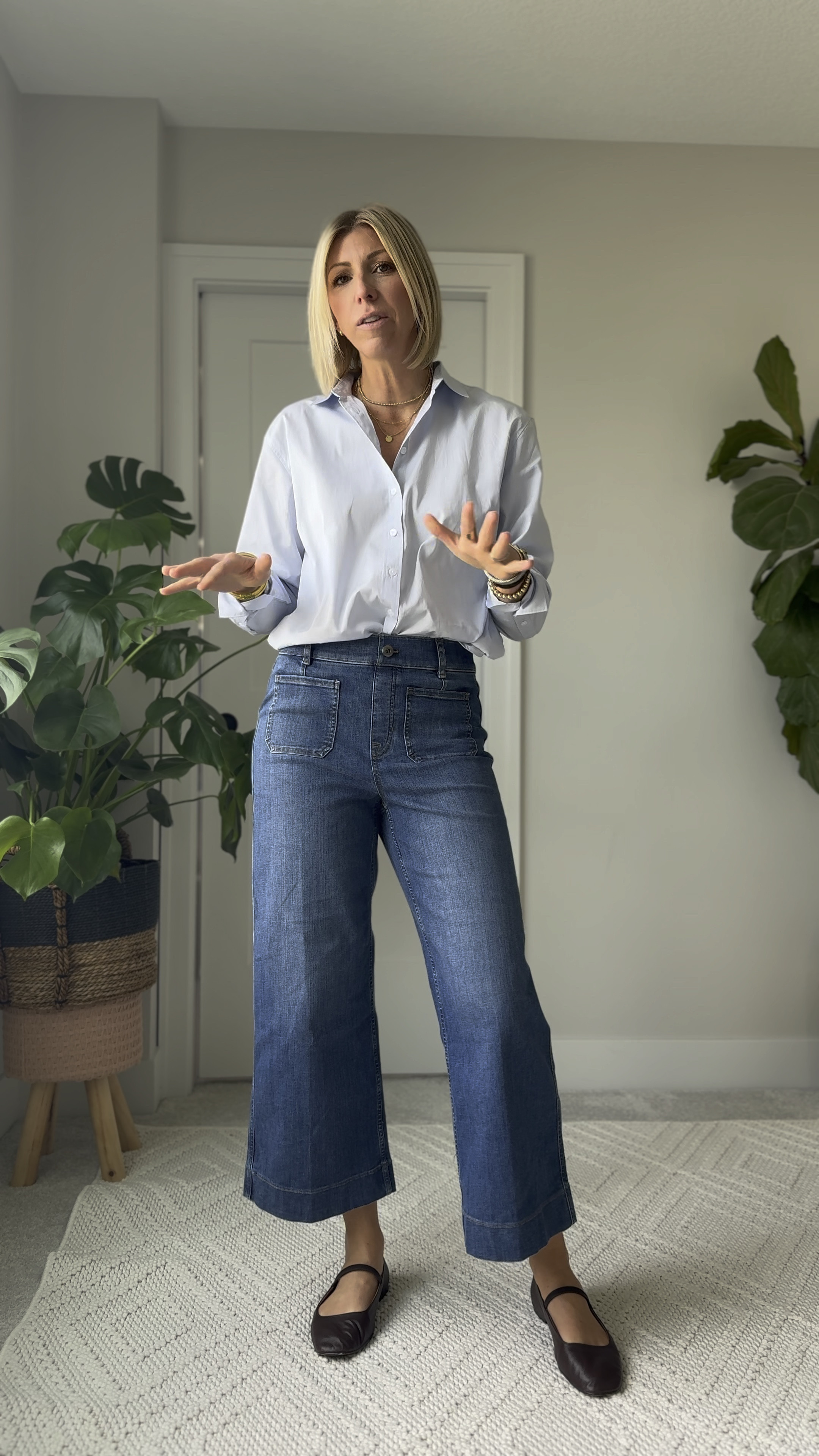 New fall wardrobe, staples from Spanx! This Poplin oversize button-down is 100% cotton and it’s so gorgeous and comfortable. These wide leg crapped jeans are modern and easy to dress upper down.
use my code: SARAHKELLYXSPANX for 10% off 

#LTKStyleTip #LTKVideo #LTKWorkwear