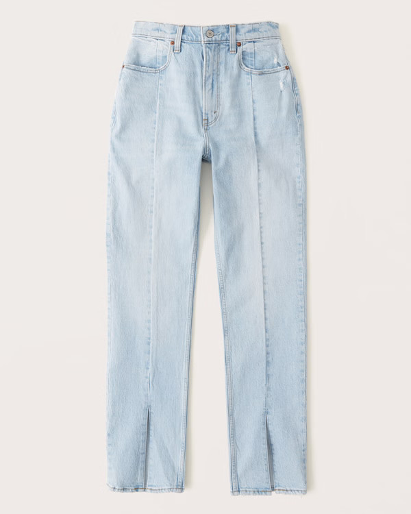Women's Curve Love Ultra High Rise 90s Straight Jeans | Women's Bottoms | Abercrombie.com | Abercrombie & Fitch (US)