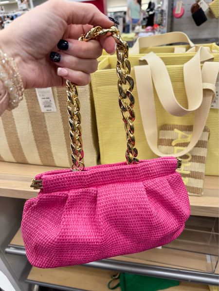 Target / Straw Facile Frame Clutch - A New Day / chain Purse / pink bag 

#LTKItBag #LTKTravel #LTKFindsUnder50