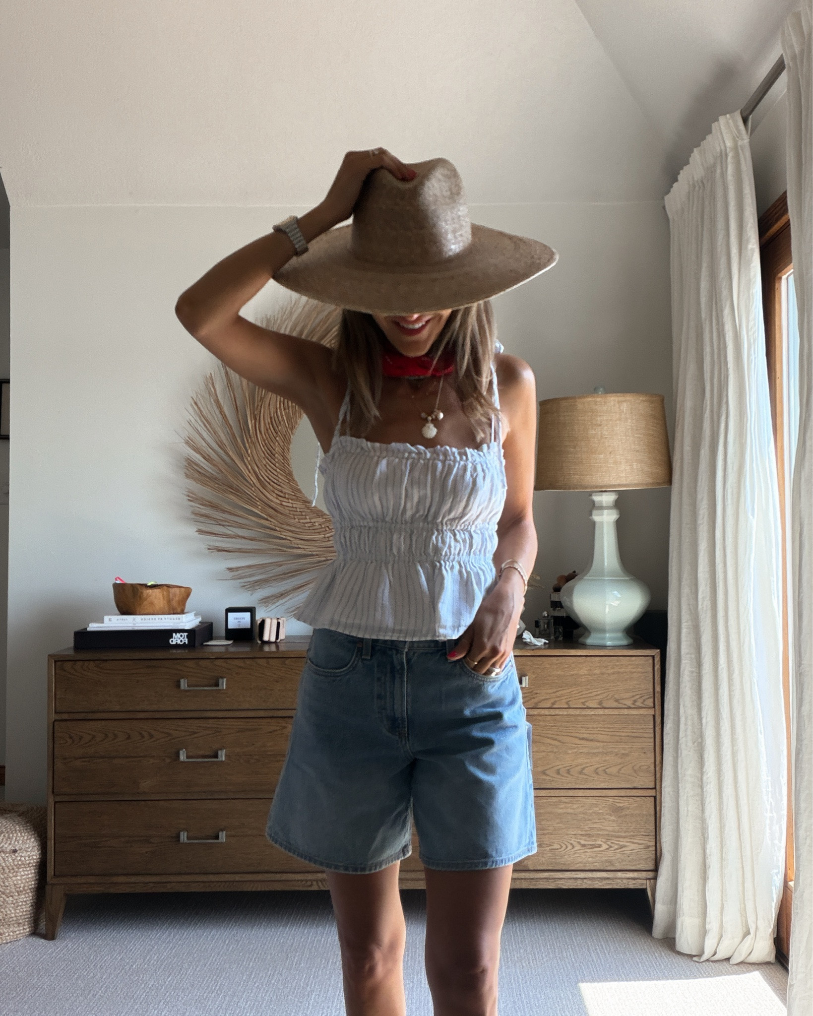 Last chance to get some of my favorite wardrobe staples on sale! Sale ends Sunday July 5th - these denim shorts fit so well, mid rise and wide leg but polished and feminine. Top is linen and adorable with adjustable straps and elastic waist

#LTKootd #LTKgrwm #LTKSaleAlert