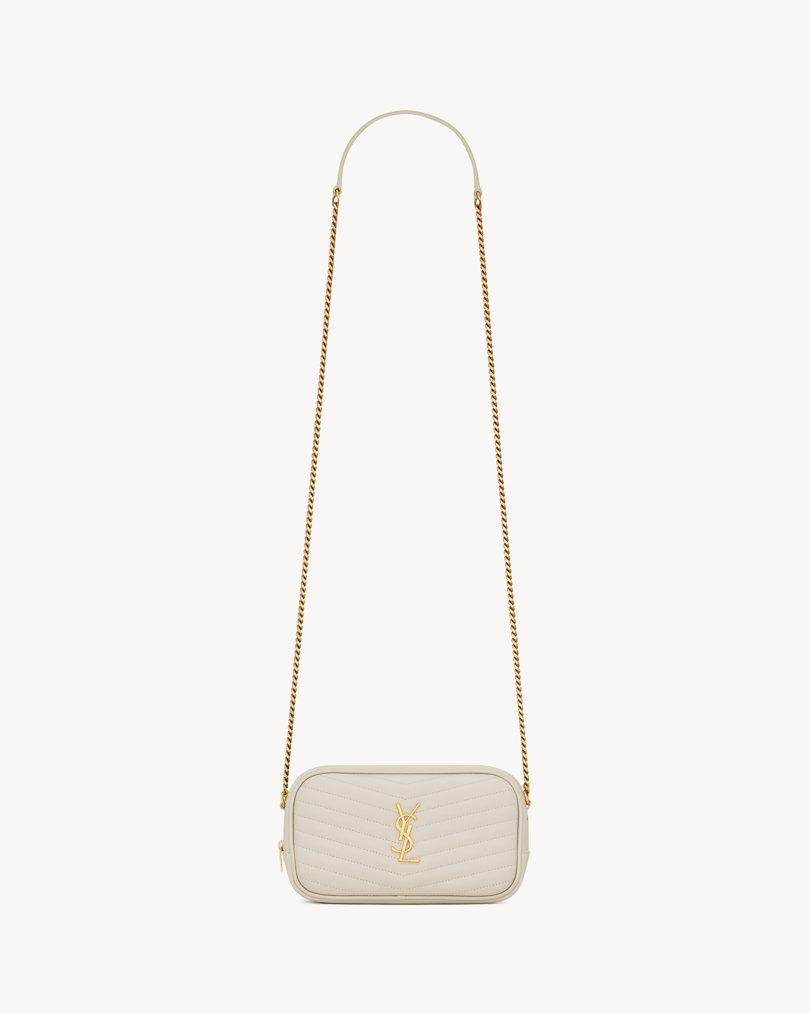 Saint Laurent Mini Lou In Quilted Leather - White - Women - One Size | Saint Laurent Inc. (Global)