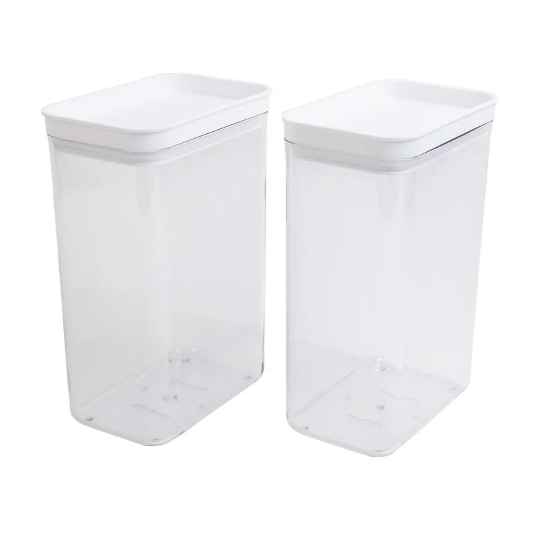 Mainstays Rectangular Plastic Food Storage Canister - Large - 6.61” W x 4.24” D x 9.8” H​... | Walmart (US)