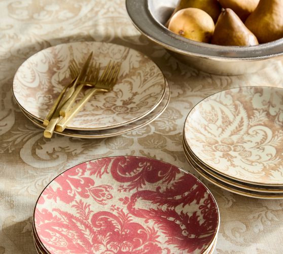 Stella Damask Stoneware Salad Plates - Set of 4 | Pottery Barn (US)