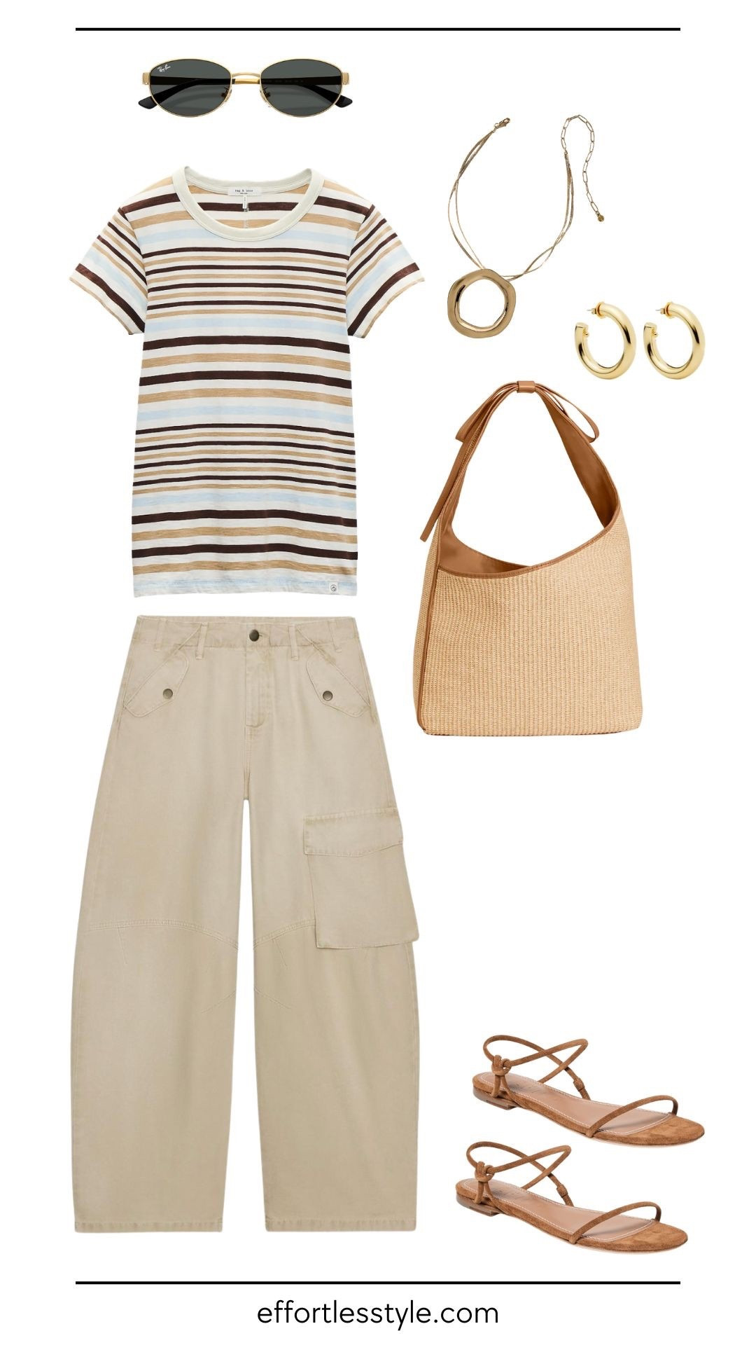 The piece that goes with everything 🤍 A classic striped tee is the backbone of your capsule. It’s easy to pair with cargos, layer under a blouse, or throw on for effortless daytime looks. Simple, versatile, and always in rotation. #LTKTravel #CapsuleWardrobe #SpringBreakStyle