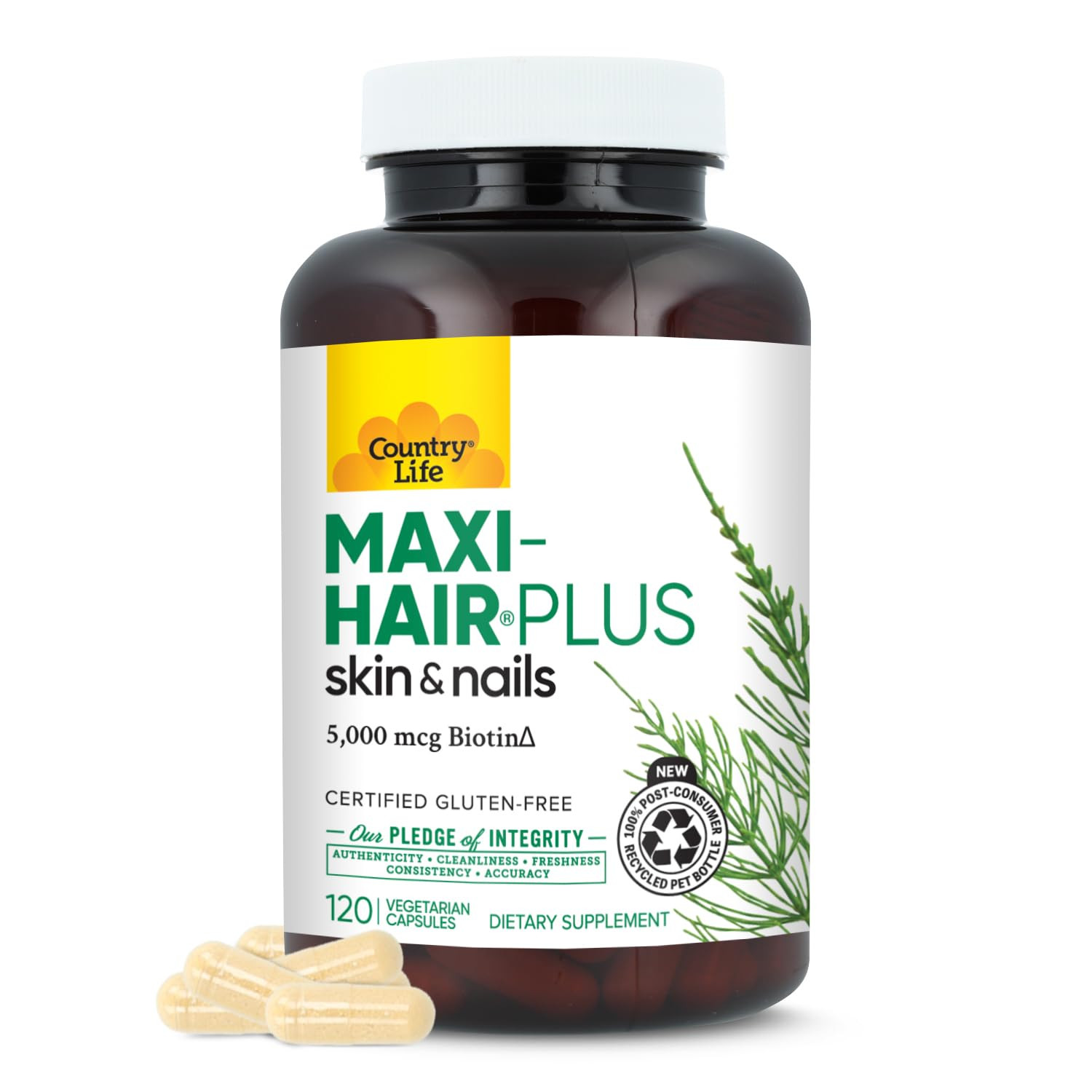 Country Life, Maxi-Hair Plus Biotin, Supports Healthy Hair, Skin and Nails, Daily Supplement, 120... | Amazon (US)