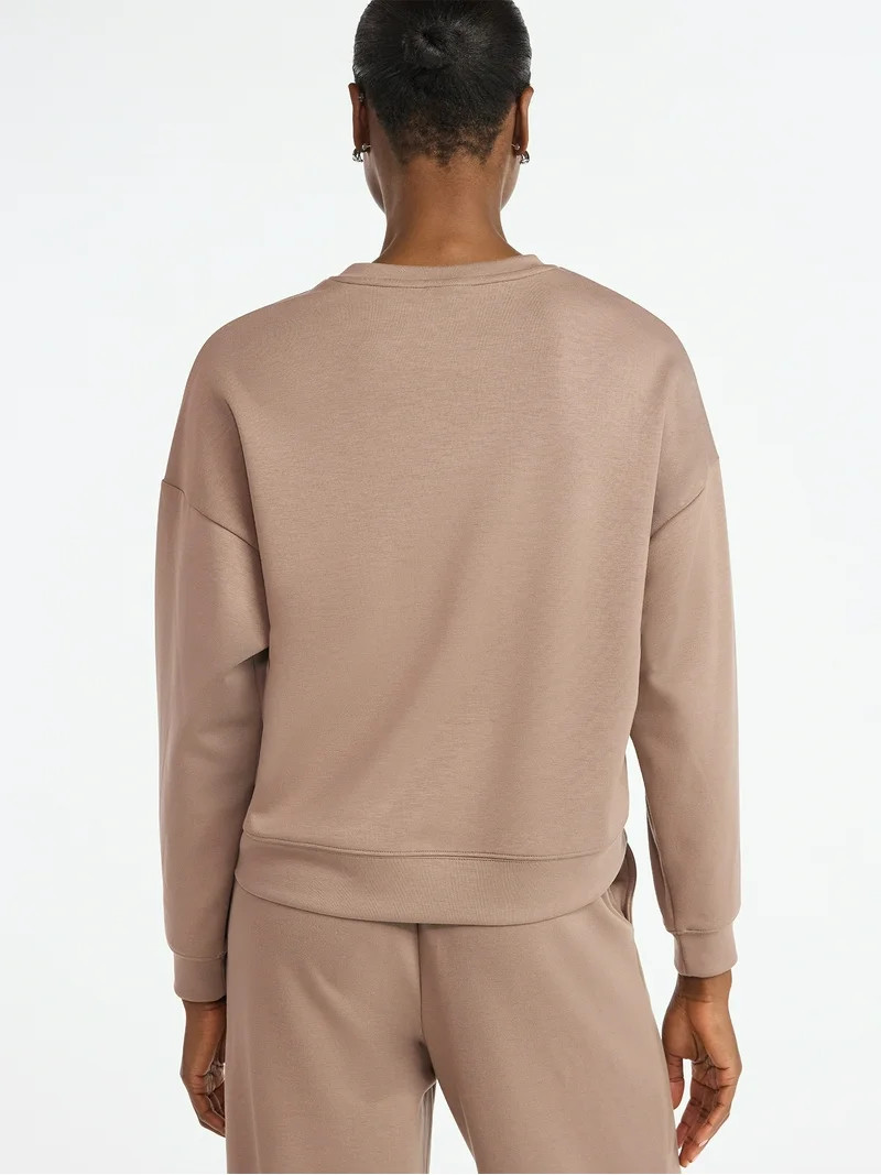 Scoop Women's and Women's Plus New Scubaknit Cropped Sweatshirt with Drop Sleeves, Sizes XS-4X | Walmart (US)