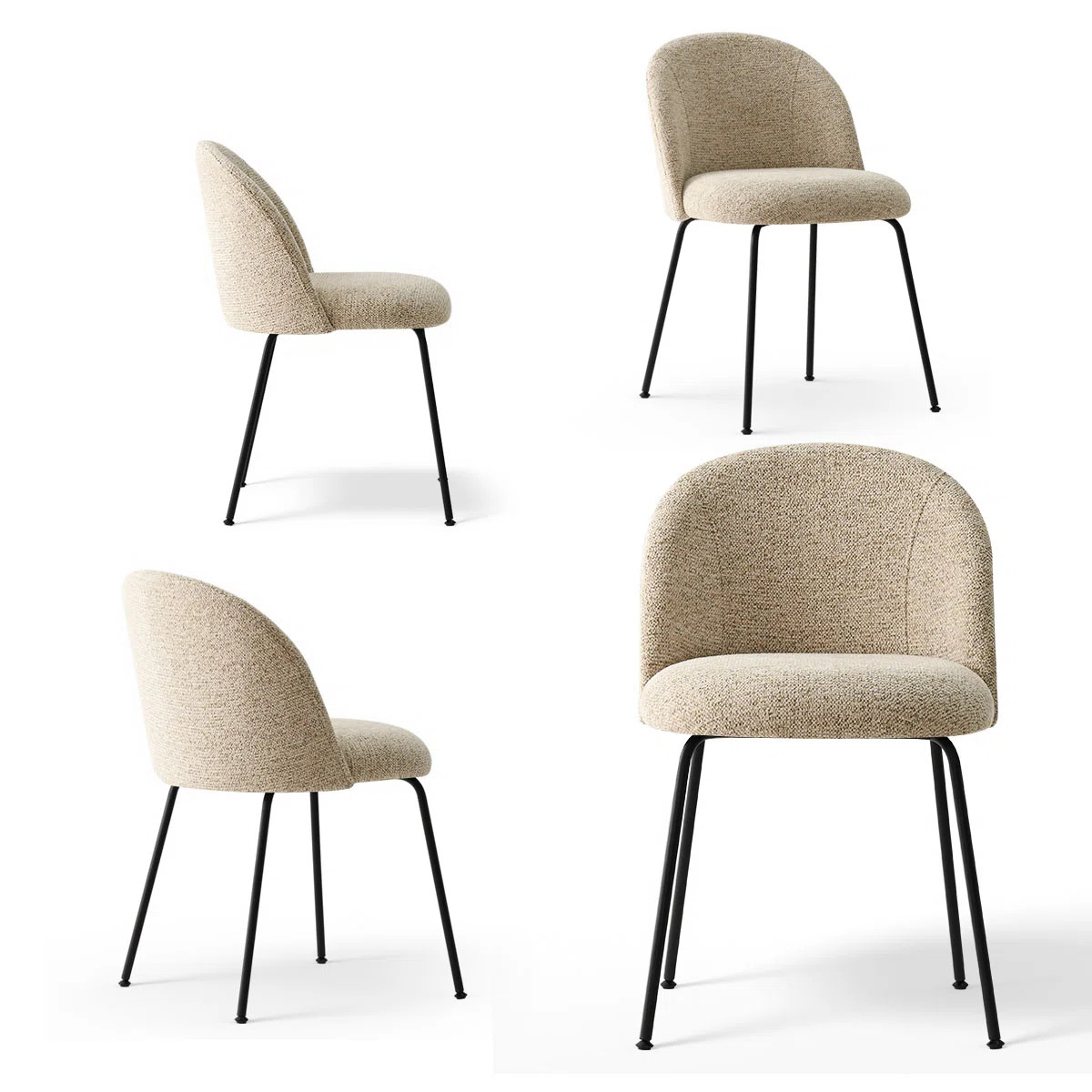 19.5"Seat Height Upholstered Fabric Dining Side Chair (Set of 4) | Wayfair North America