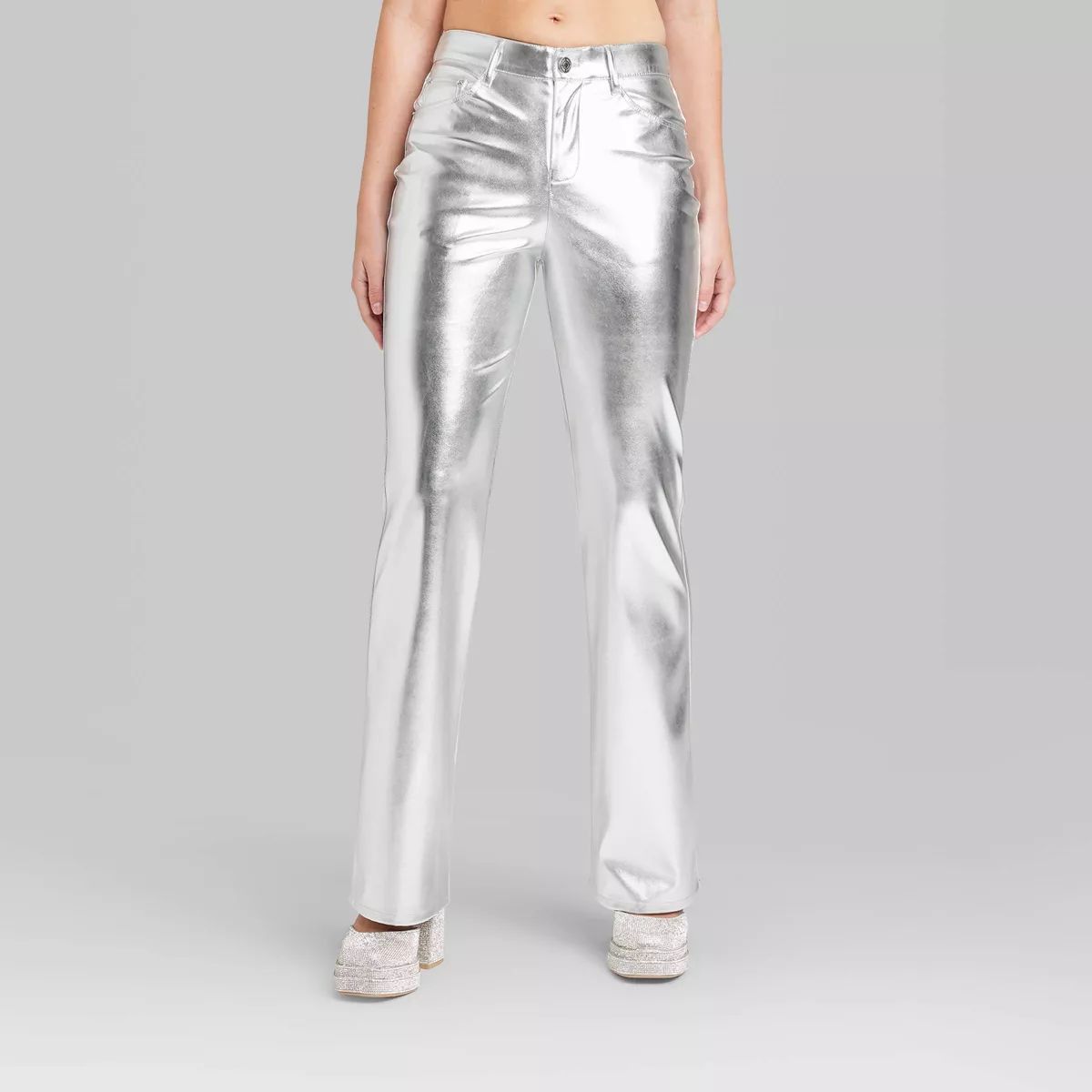 Women's High-Rise Metallic Flare Pants - Wild Fable™ | Target