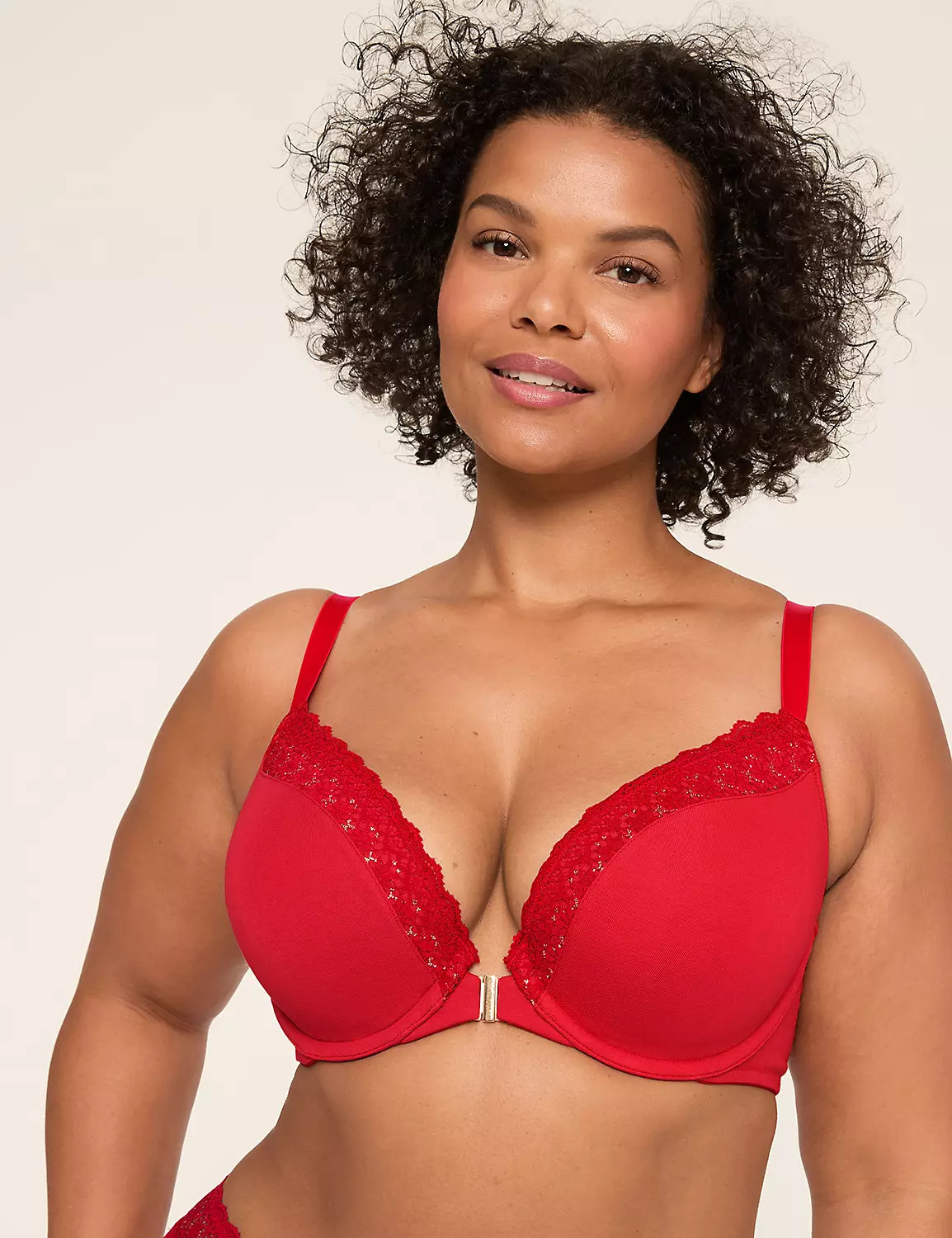 Front-Close Cotton Boost Plunge Bra | Lane Bryant (US)
