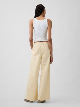 Mid Rise Soft Pull-On Wide-Leg Jeans | Gap Factory