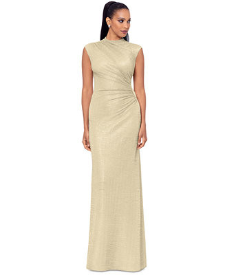 Women's Metallic Ruched Gown | Macy's