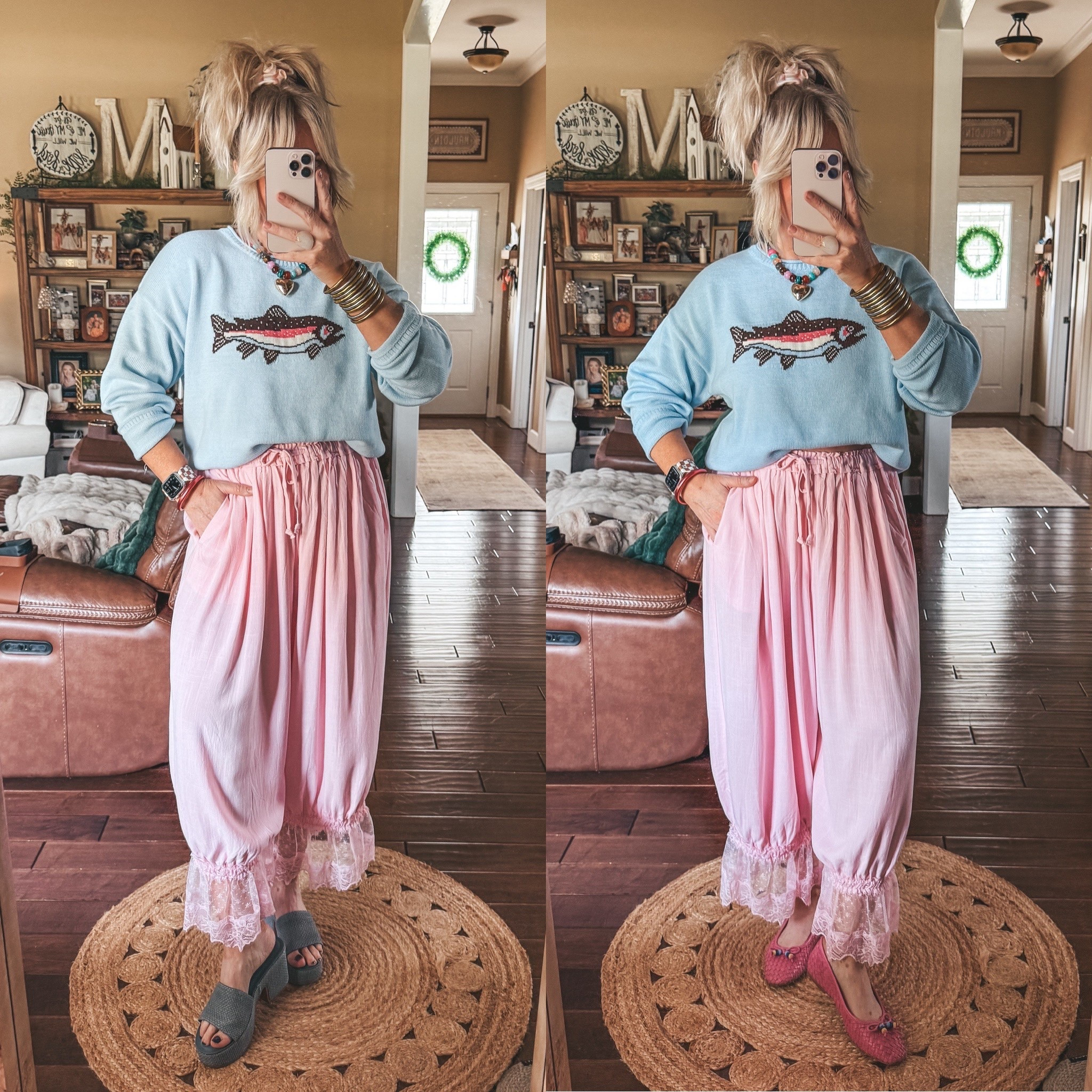 Wearing a medium in sweater and pants. Both of these shoes from Steve Madden run true to size. 


#LTKootd #LTKgrwm #LTKOver40