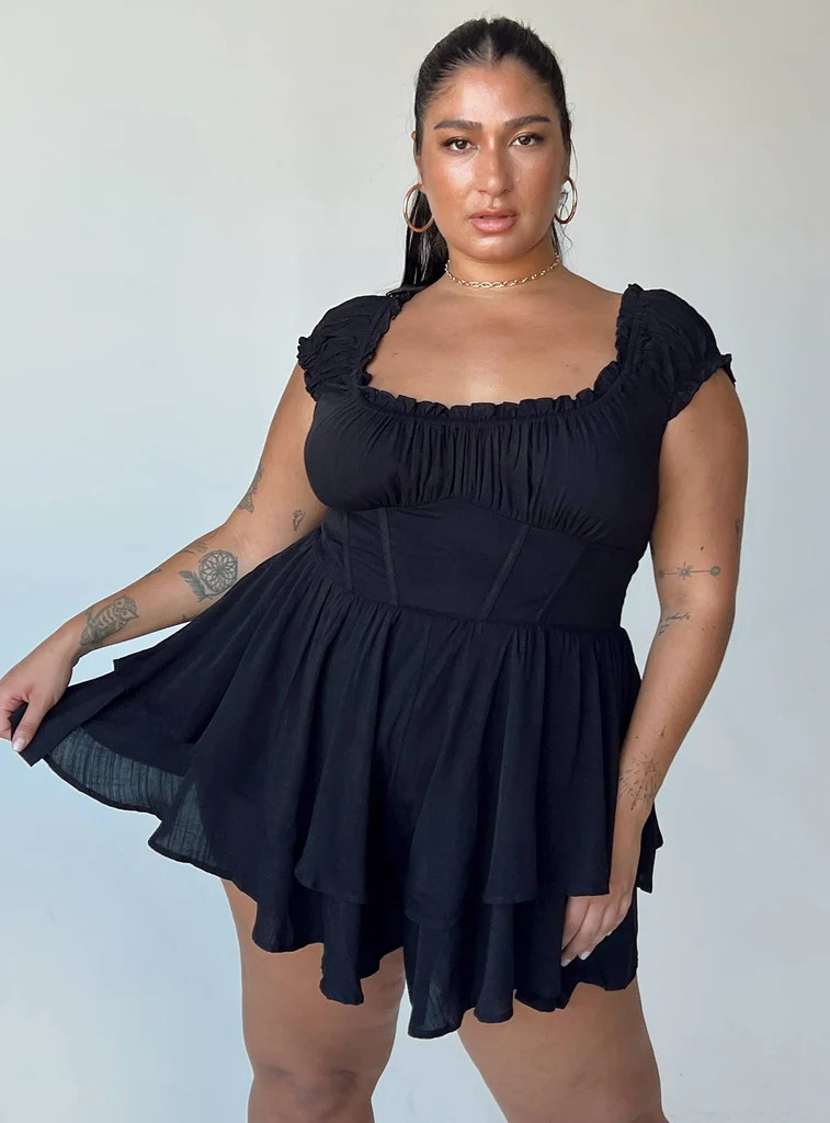 Tahiti Romper Black Curve | Princess Polly US