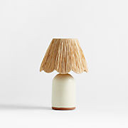 Greta Scalloped Raffia Table Lamp | Crate & Kids | Crate & Barrel