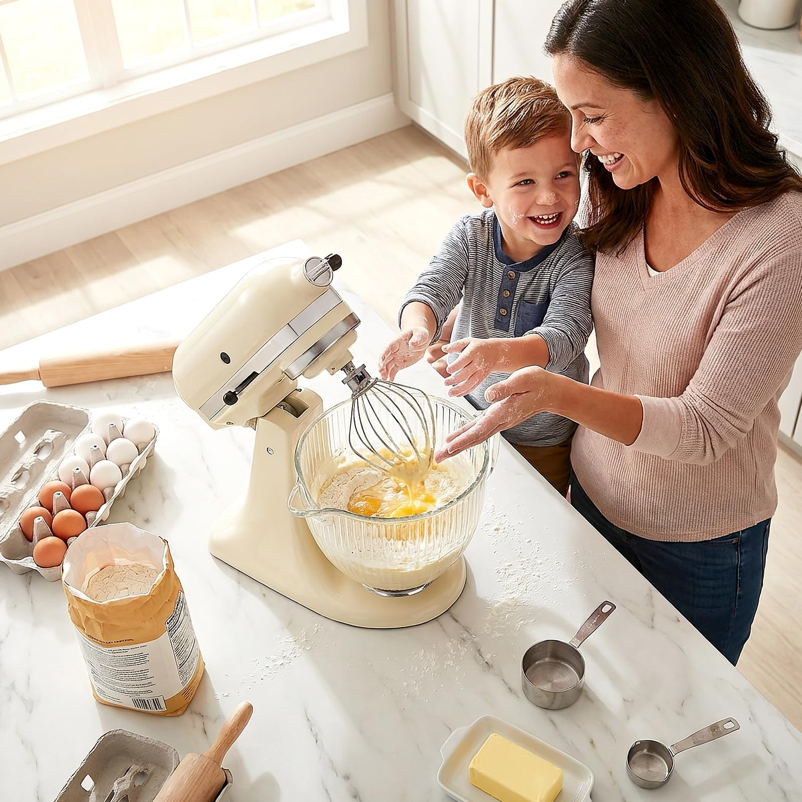 Amazon.com: Glass Mixer Bowl for KitchenAid 4.5 and 5 Quart Tilt-Head Stand Mixers, 5 qt Mixing B... | Amazon (US)