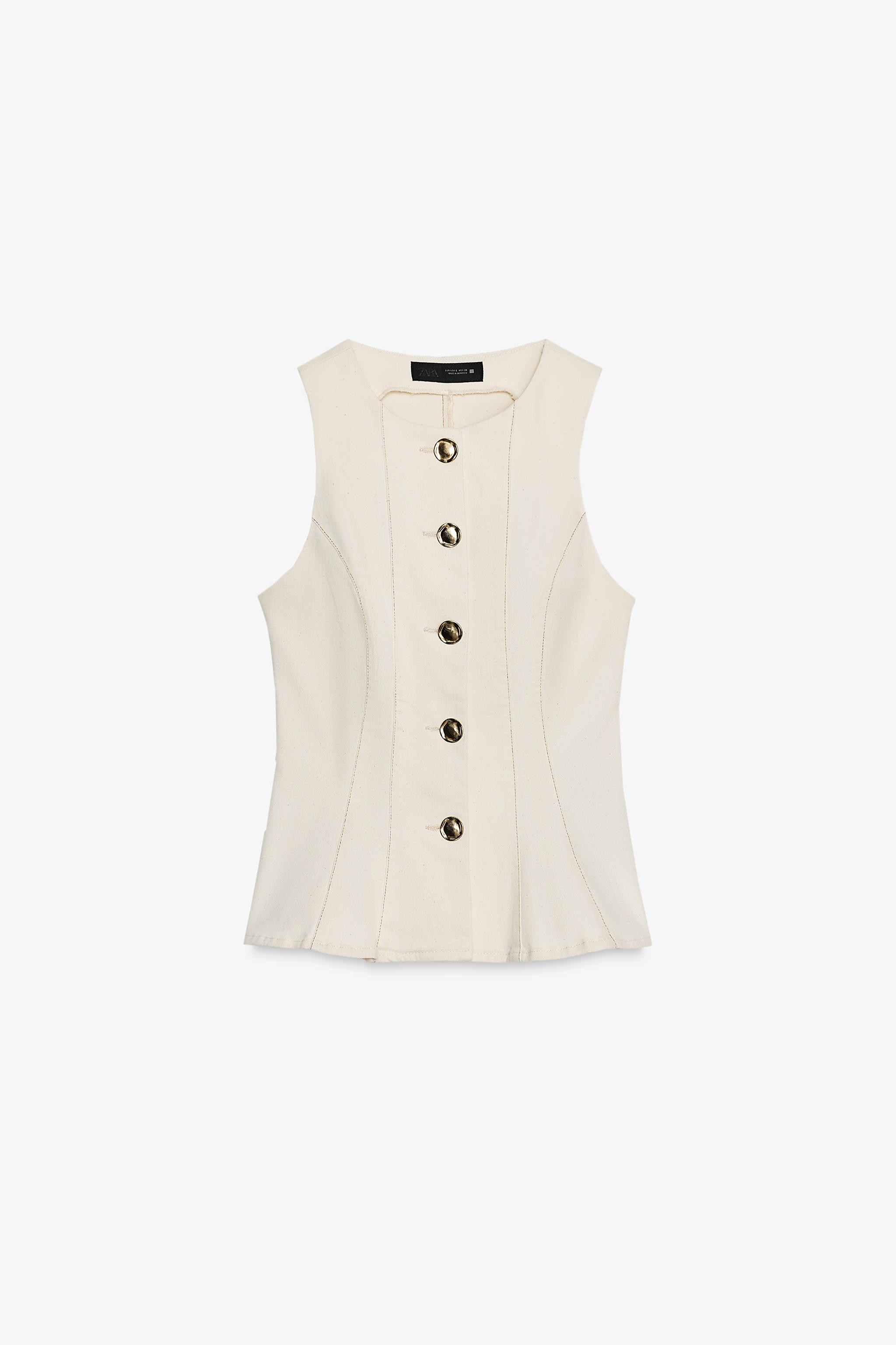 STITCHED PEPLUM VEST | Zara US