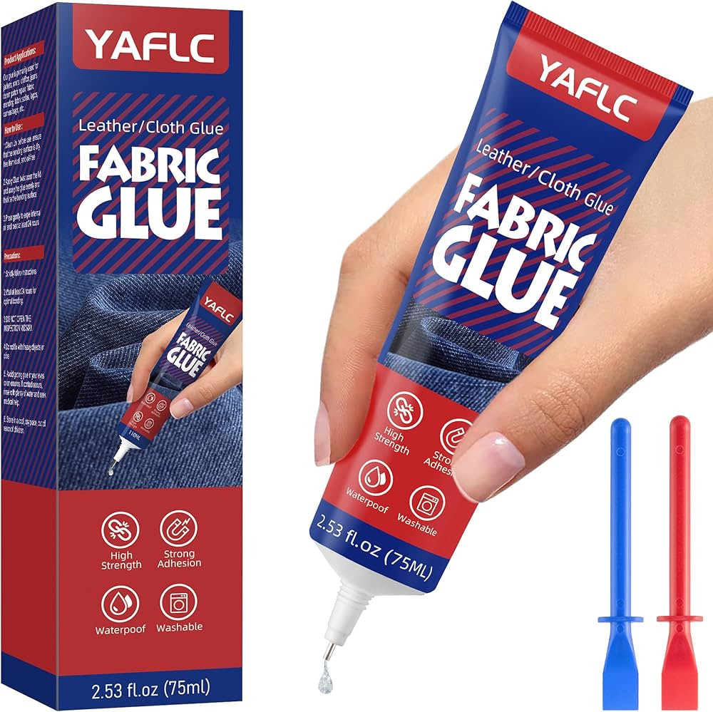 YAFLC Fabric Glue Permanent 75 ml, Fabric Glue for Patch, Clear Fabric Glue for Clothing Permanen... | Amazon (US)