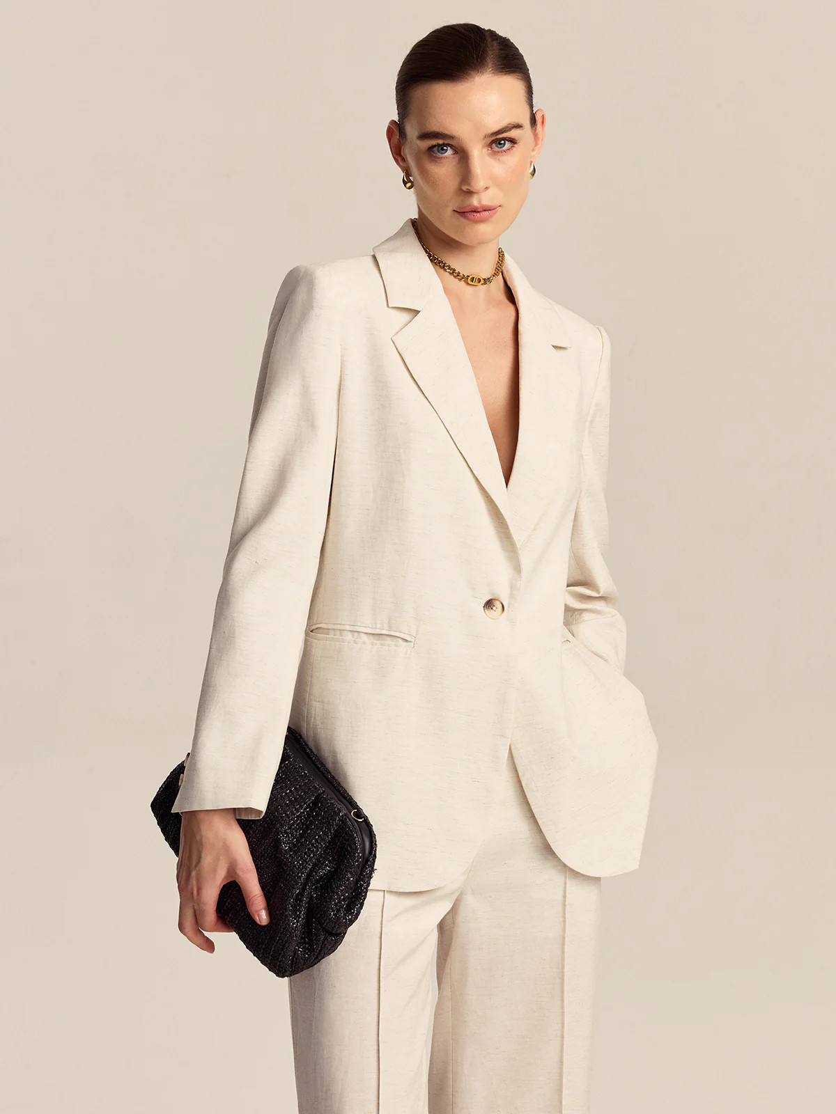 Tencel-Linen Blend Blazer | Commense