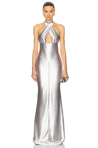 retrofete Charity Dress in Silver | FWRD | FWRD 