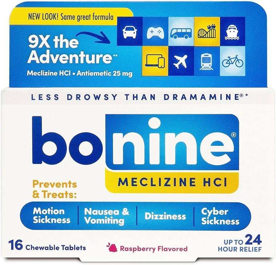 Non-Drowsy Bonine for Motion Sickness Relief, Sea Sickness, Car Sickness, Nausea and Vomiting, wi... | Amazon (US)