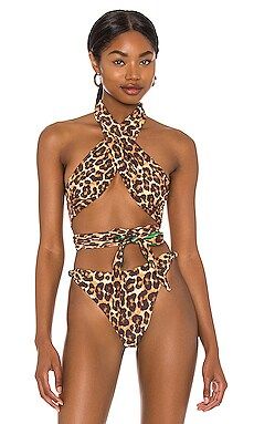 Tropic of C Bianca Reversible Bikini Top in Mystic Green & Mama Africa from Revolve.com | Revolve Clothing (Global)