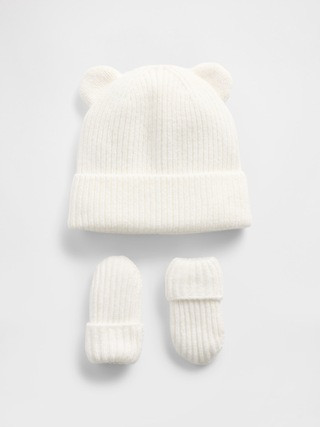 Baby & Toddler CashSoft Bear Beanie & Mittens Set | Gap (US)