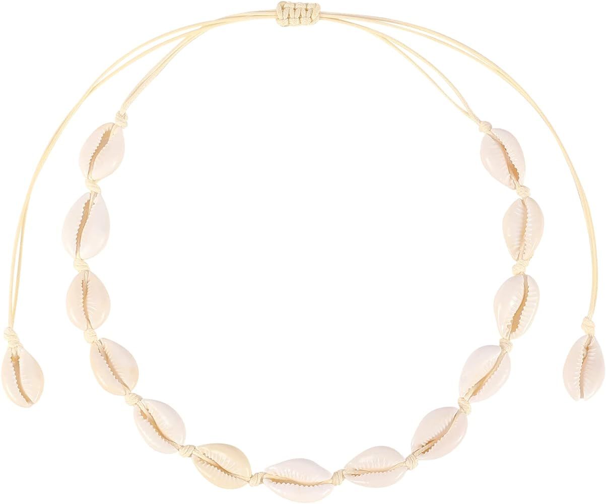 Natural Shell Necklace Bracelet Set for Women Handmade Seashell Necklace Choker Adjustable Natura... | Amazon (US)
