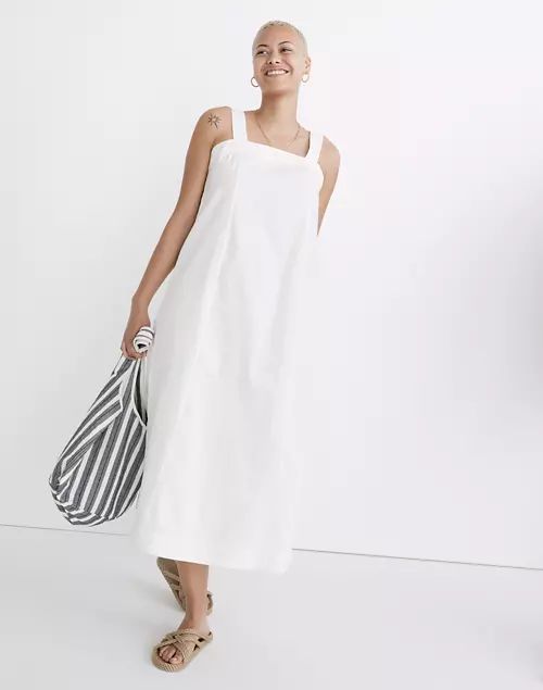 Linen-Cotton Princess-Seamed Midi Dress | Madewell