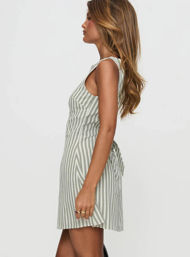 Alfalfa Shift Mini Dress Green Stripe | Princess Polly US