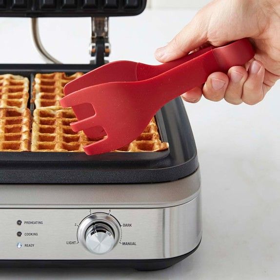 Williams Sonoma Ultimate Silicone Waffle Tongs, Red | Williams-Sonoma