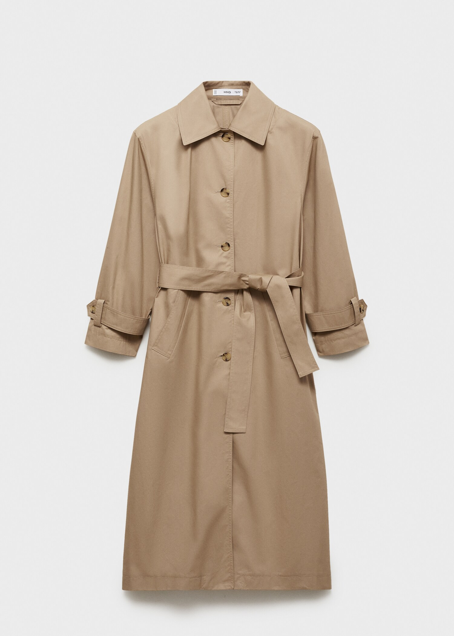 Trench coton col chemise - Femme | MANGO France métropolitaine | Mango EU