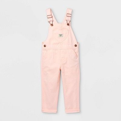 OshKosh B'gosh Toddler Girls' Heart Pocket Overalls - Light Pink | Target