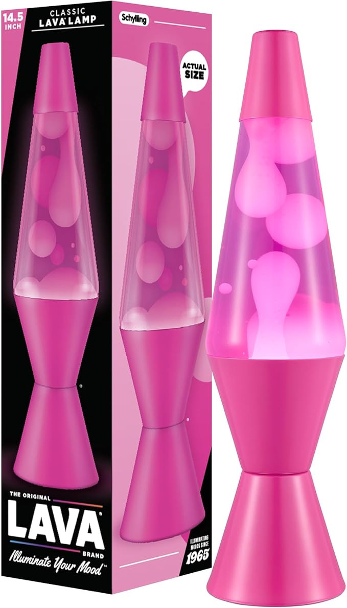 Lava The Original Lamp - New 14.5" Wild Pink – Classic Liquid Motion Lamp - White Wax and Pink ... | Amazon (US)
